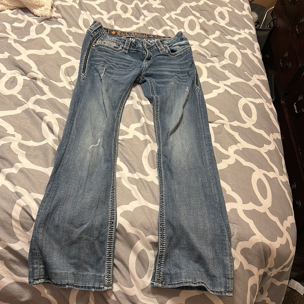 Low Waisted Rock Revival Boot Cut Flare Jeans